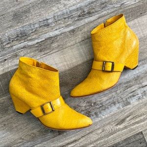 Fluevog Yellow ‘Determination’ Ankle Boots